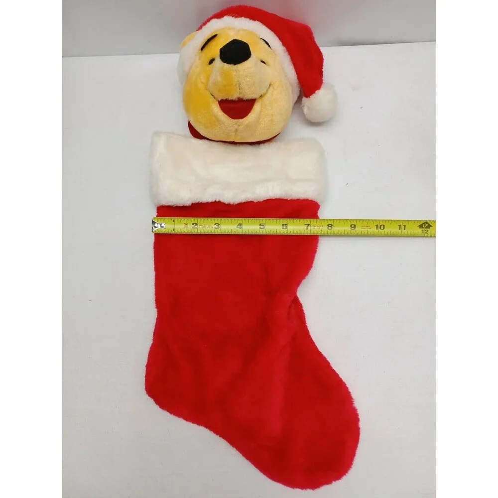 Disney Winnie The Pooh Plush Stocking Christmas Holiday Winnie The Pooh Velour